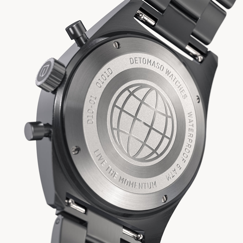 D10 CHRONOGRAPH MONOCROMO - Stainless Steel Gray Brushed - Detomaso Watches