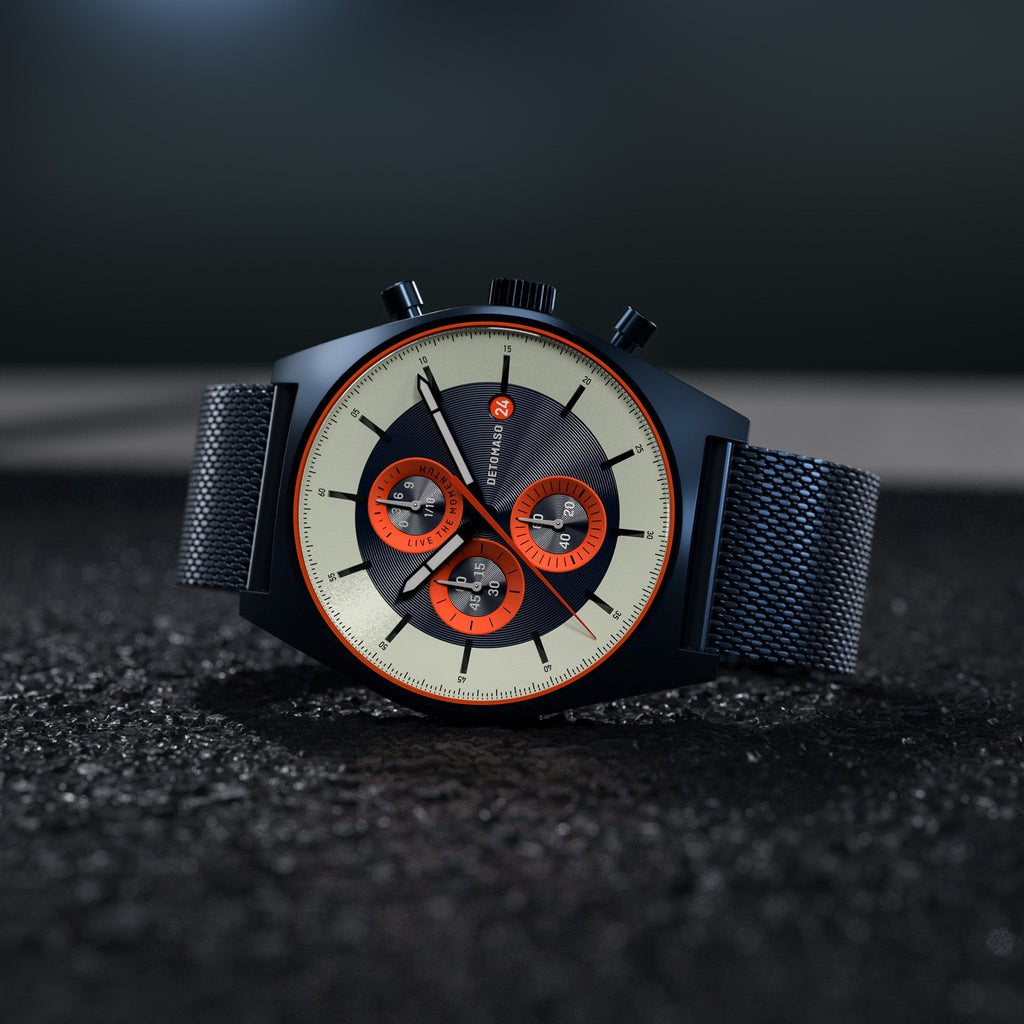 D10 CHRONOGRAPH LIMITED EDITION NOTTURNO BLU - Mesh Blue Matte - Detomaso Watches