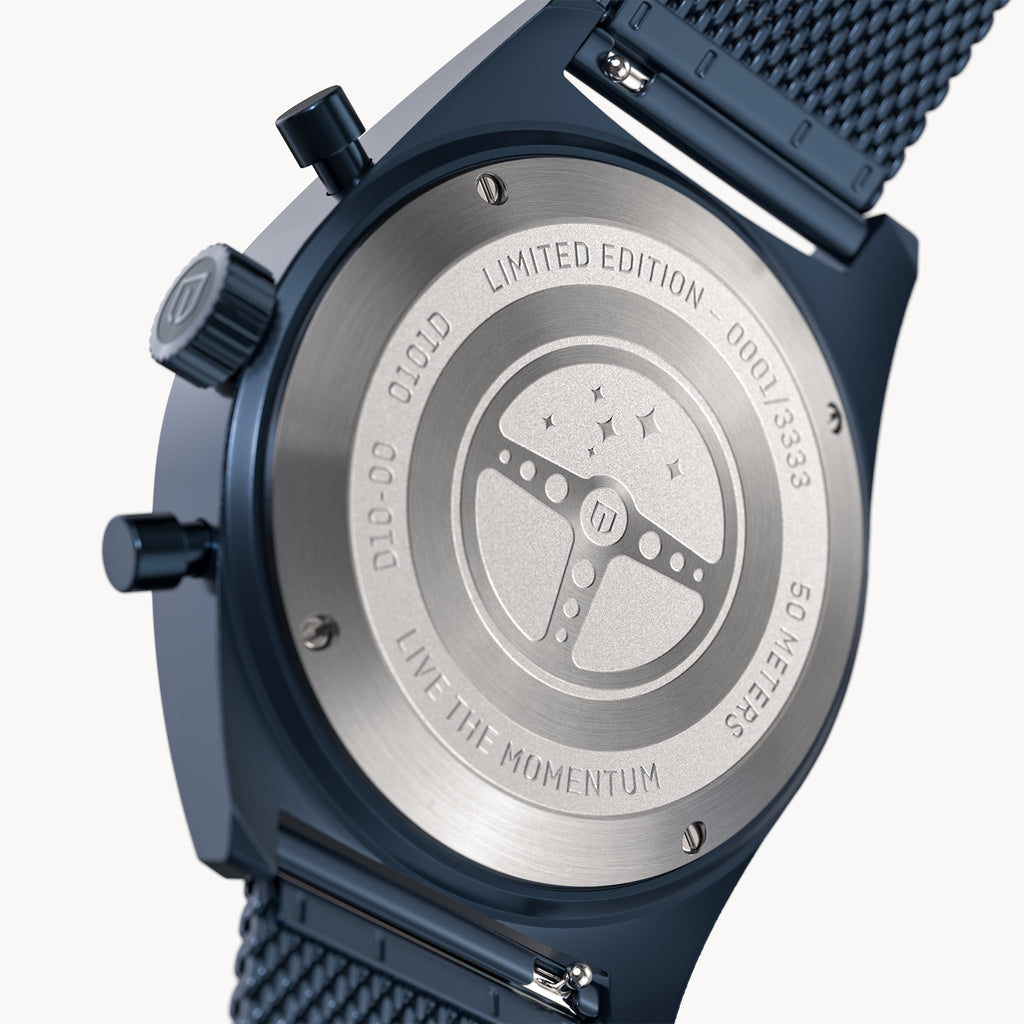 D10 CHRONOGRAPH LIMITED EDITION NOTTURNO BLU - Mesh Blue Matte - Detomaso Watches
