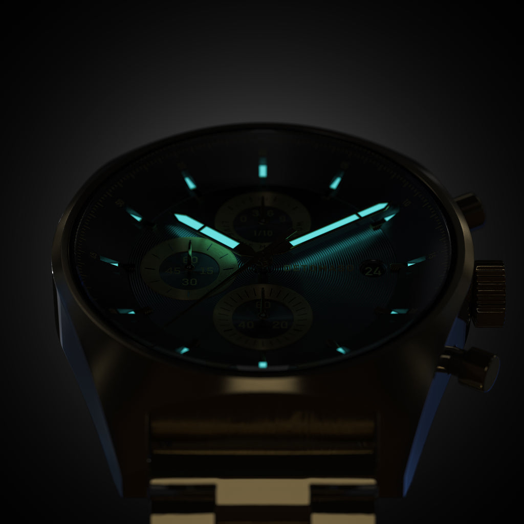 D10 CHRONOGRAPH NOBILE ORO - Mesh Black Brushed Matte - Detomaso Watches