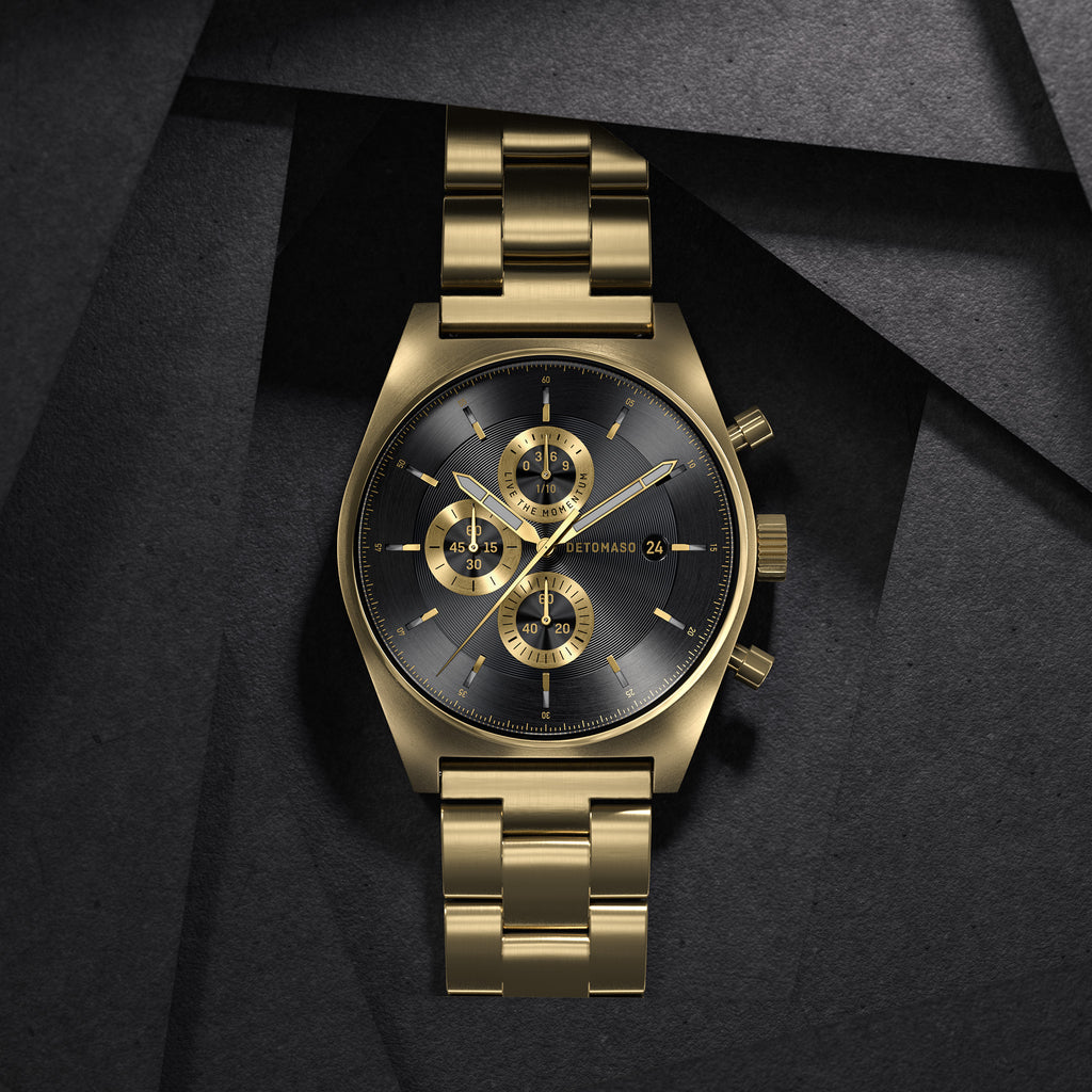 D10 CHRONOGRAPH NOBILE ORO - Stainless steel Gold Brushed - Detomaso Watches