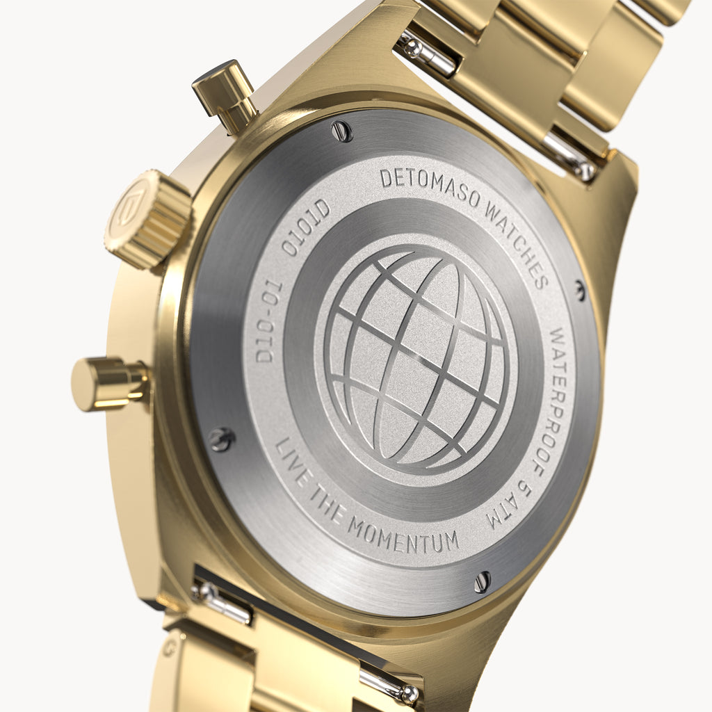 D10 CHRONOGRAPH NOBILE ORO - Stainless steel Gold Brushed - Detomaso Watches