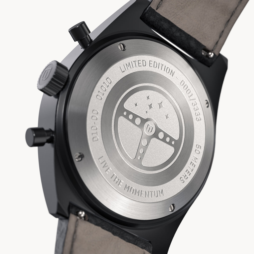 D10 CHRONOGRAPH LIMITED EDITION NOTTURNO NERO - Leather Black Venere - Detomaso Watches