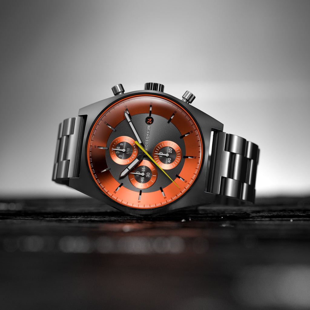 D10 CHRONOGRAPH GRAY ORANGE - Stainless steel Gray Brushed - Detomaso Watches