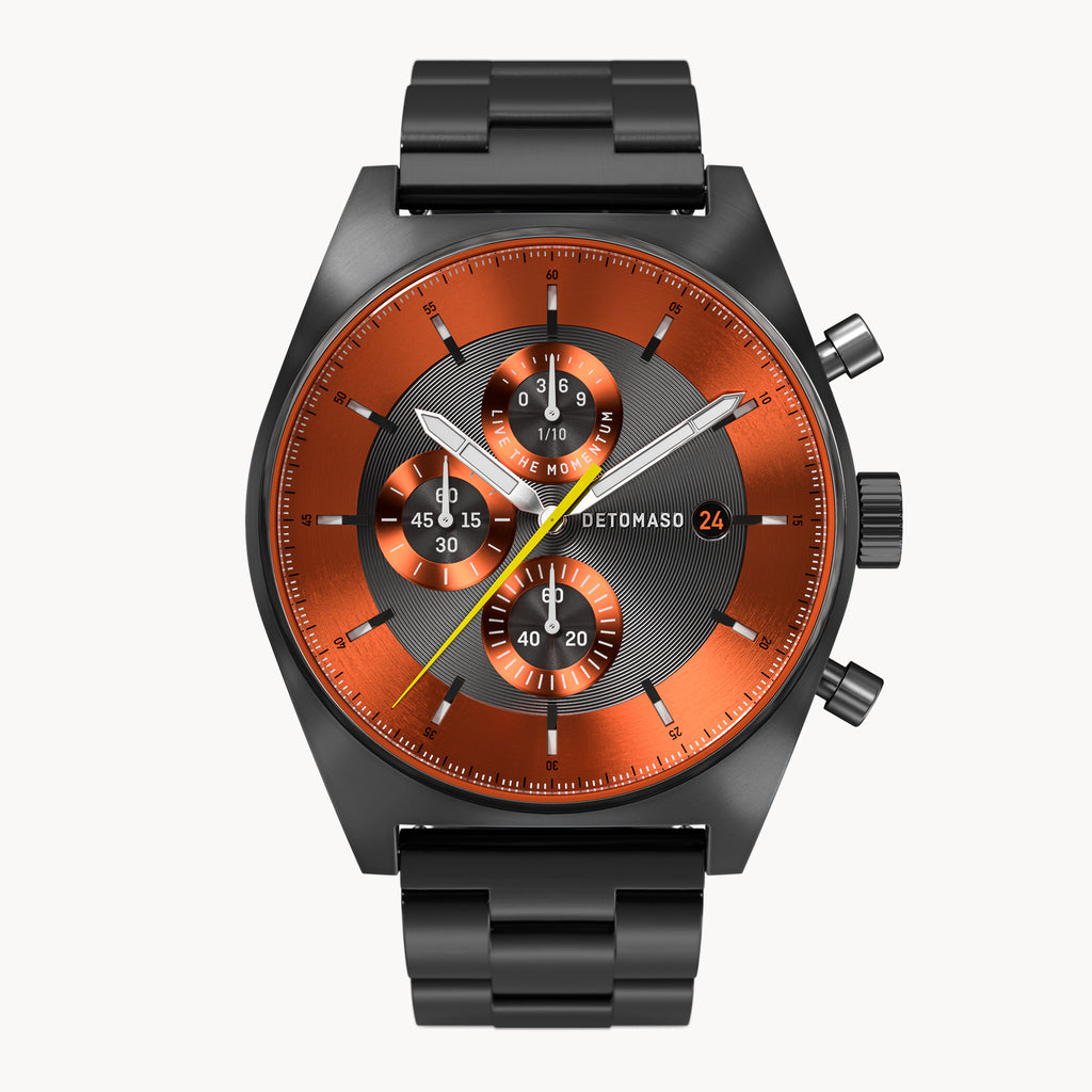 D10 CHRONOGRAPH GRAY ORANGE - Stainless steel Gray Brushed - Detomaso Watches
