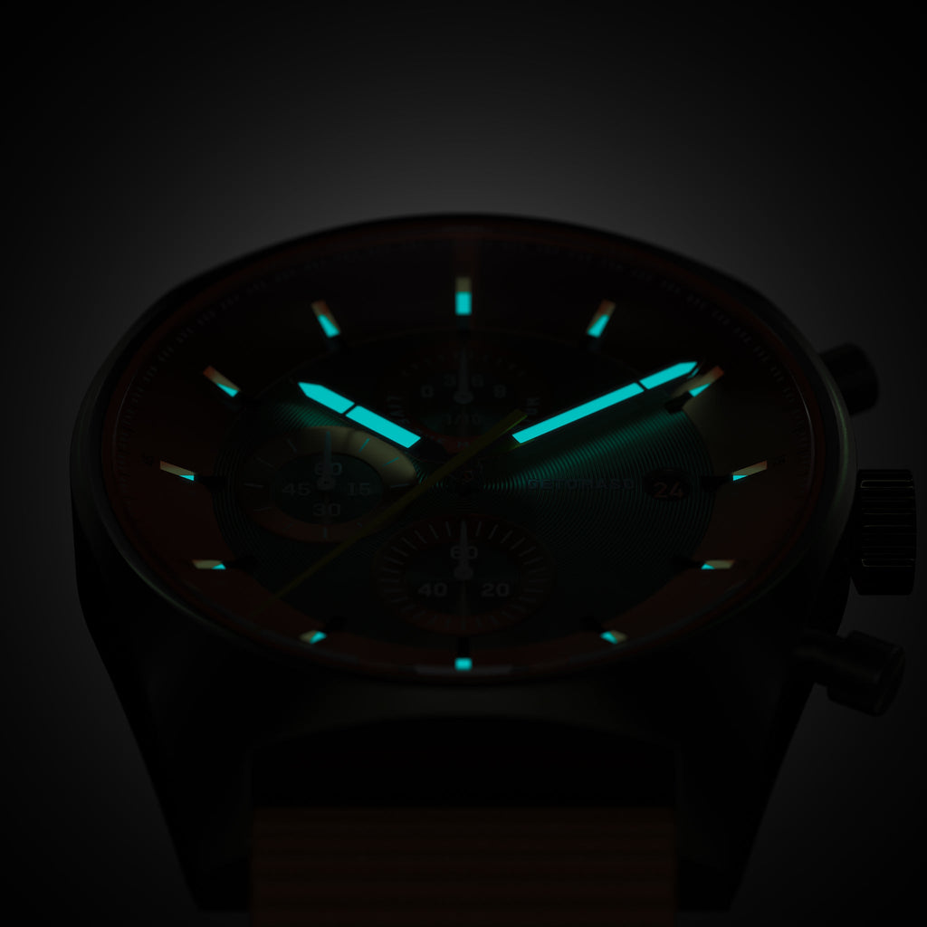 D10 CHRONOGRAPH OLIVE ORANGE - Ocean Plastic Orange Woven - Detomaso Watches
