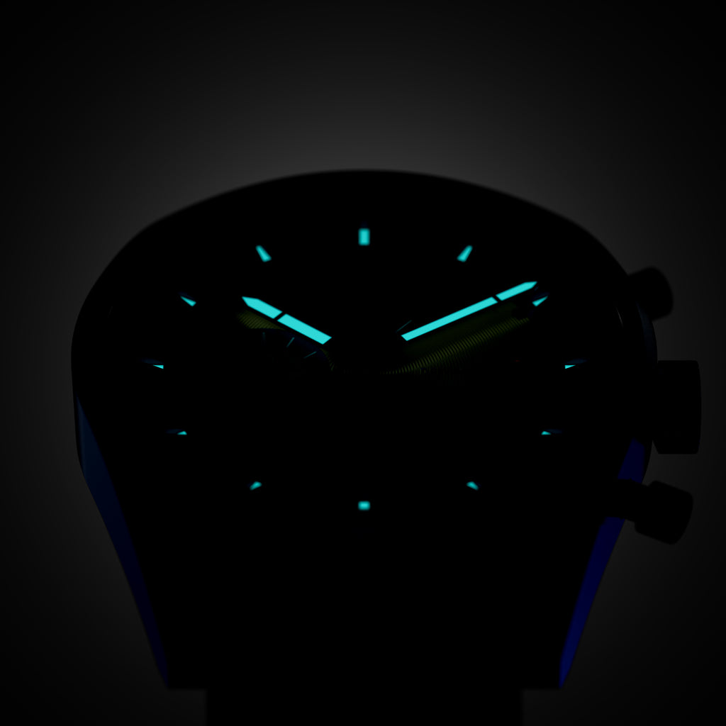 D10 CHRONOGRAPH BLUE ORANGE - Ocean Plastic Orange Woven - Detomaso Watches