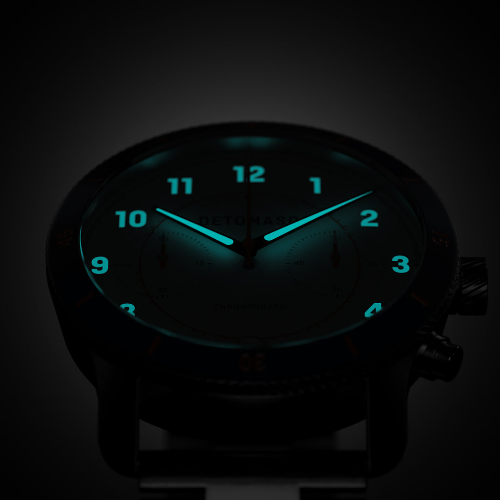 VENTURE CHRONOGRAPH LIMITED EDITION WHITE BLUE - Stainless steel Silver Brushed - Detomaso Watches