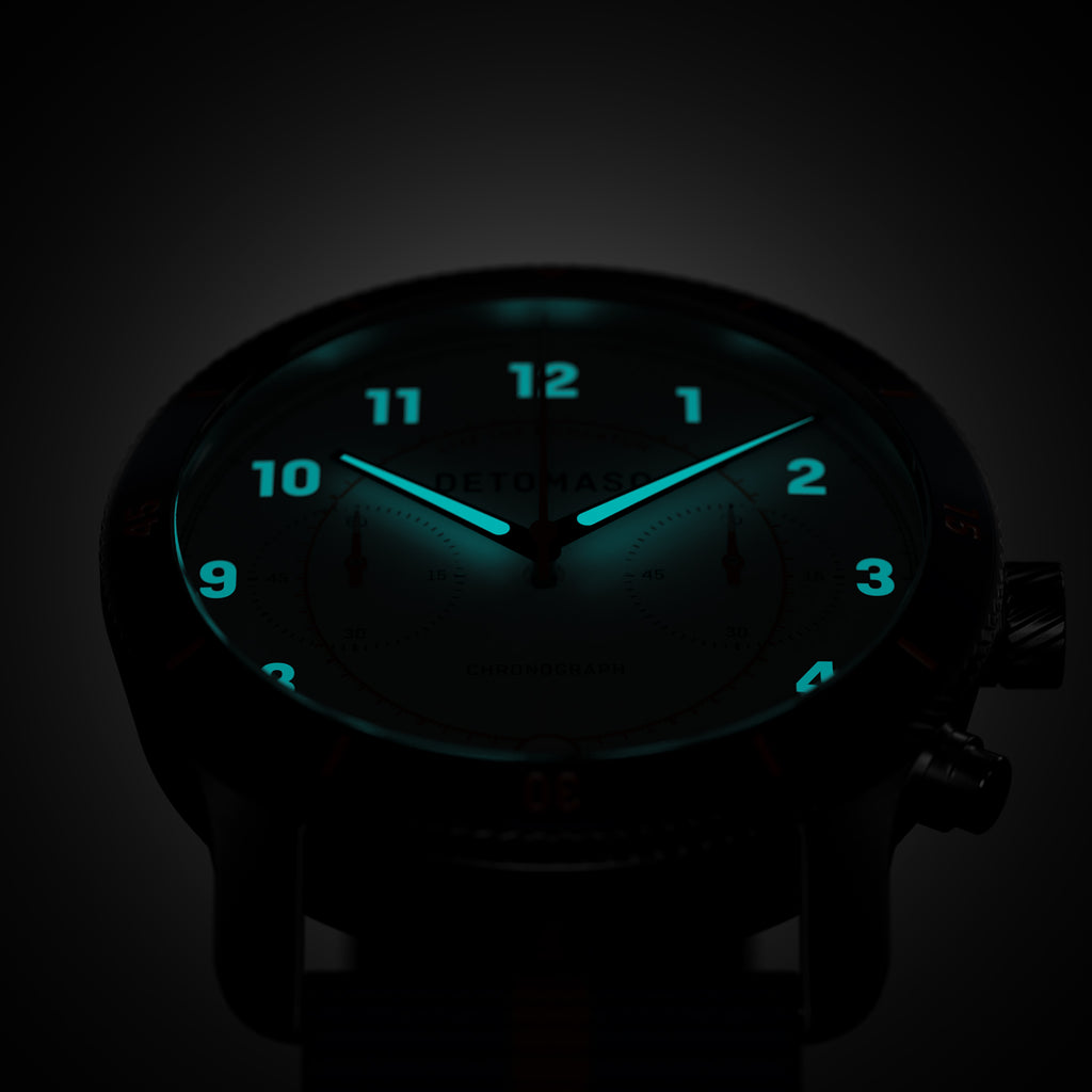 VENTURE CHRONOGRAPH LIMITED EDITION WHITE BLUE - Ocean Plastic Blue Orange Woven - Detomaso Watches
