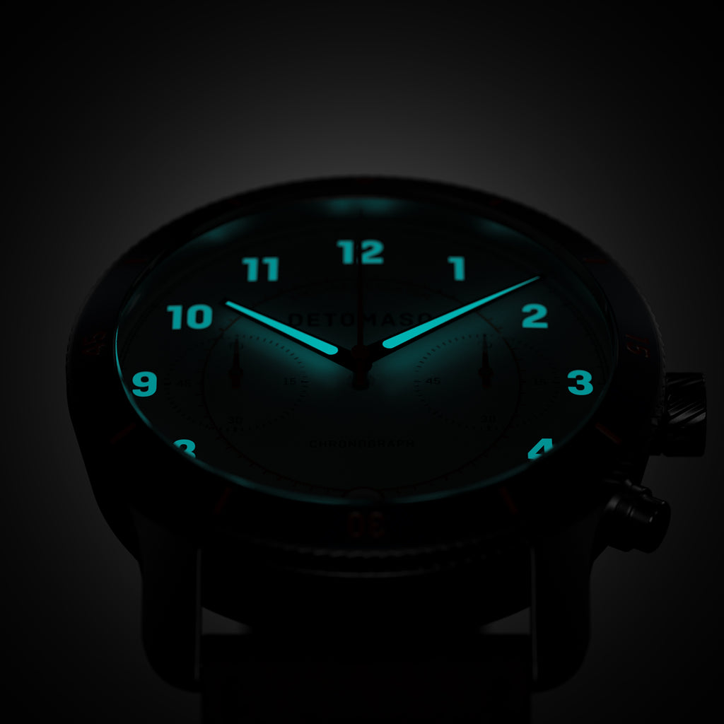 VENTURE CHRONOGRAPH LIMITED EDITION WHITE BLUE - Leather Brown Venere - Detomaso Watches