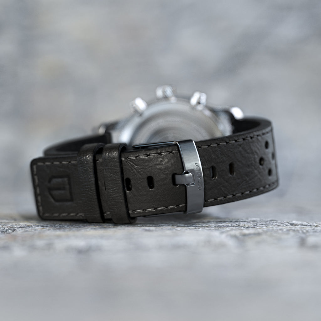 VENTURE CHRONOGRAPH LIMITED EDITION BLACK ORANGE - Leather Black Racing - Detomaso Watches