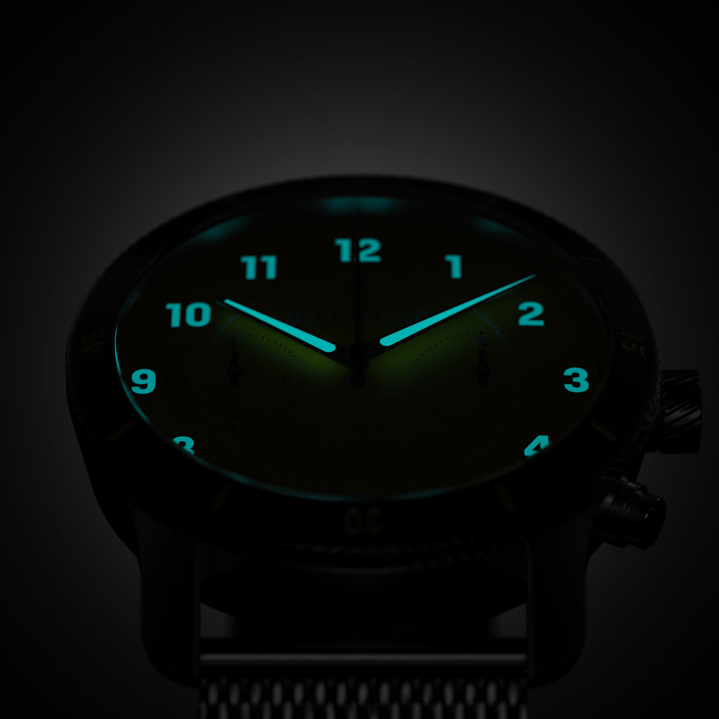 VENTURE CHRONOGRAPH LIMITED EDITION YELLOW BLUE - Mesh Silver Brushed - Detomaso Watches