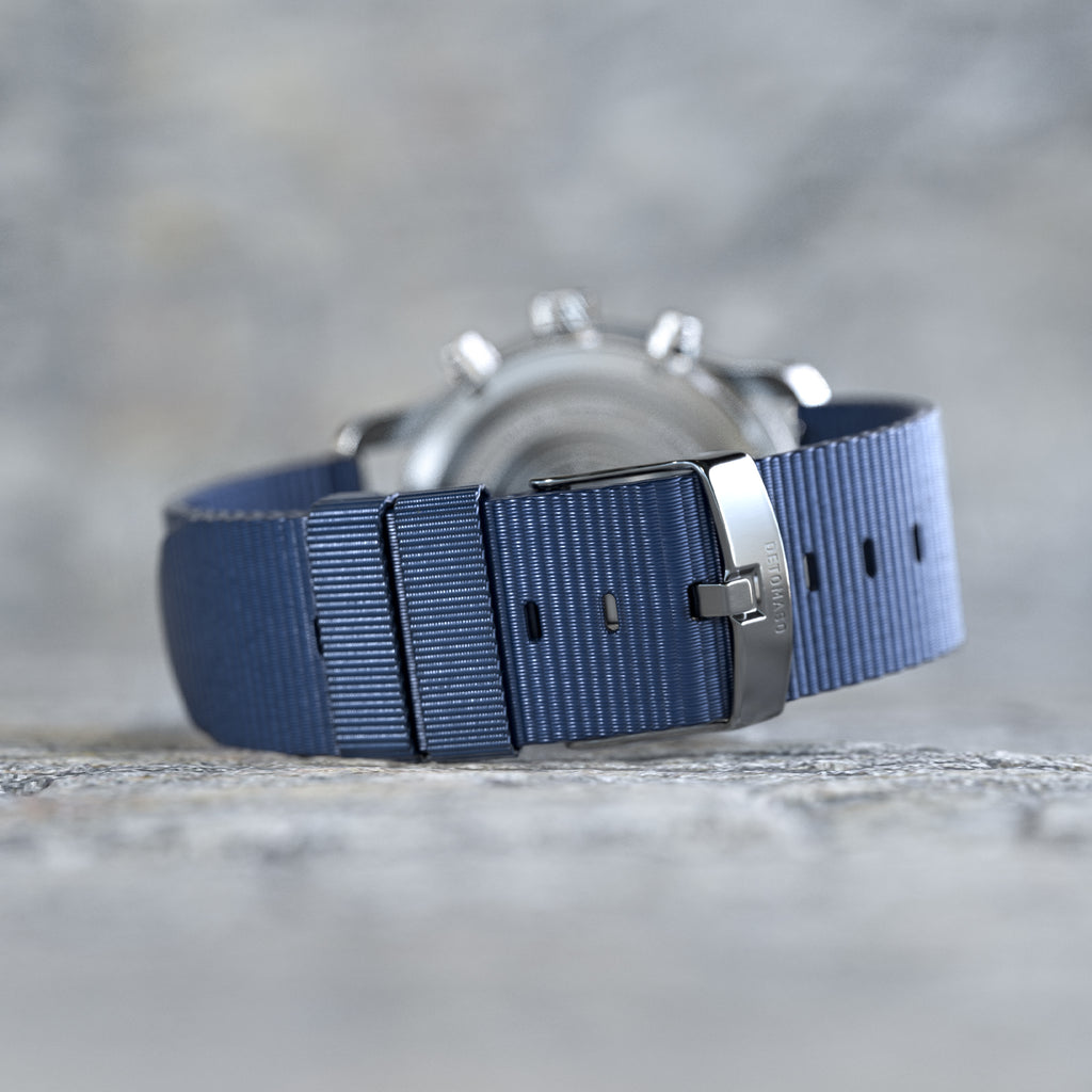 VENTURE CHRONOGRAPH LIMITED EDITION YELLOW BLUE - Ocean Plastic Dark blue Woven - Detomaso Watches