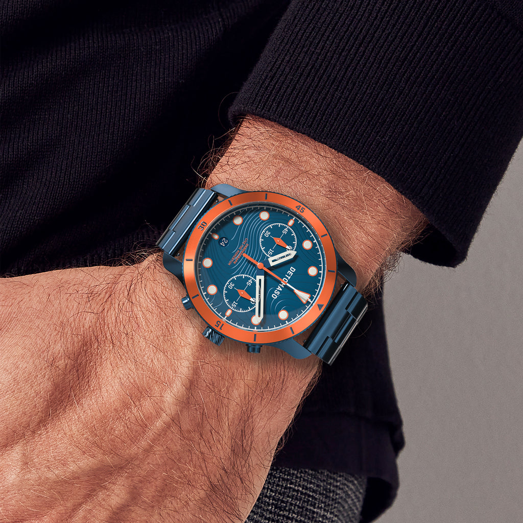 VENTURE CHRONOGRAPH 
TOPO BLUE - Stainless steel Dark blue Brushed - Detomaso Watches