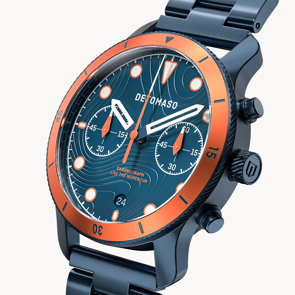 VENTURE CHRONOGRAPH 
TOPO BLUE - Stainless steel Dark blue Brushed - Detomaso Watches