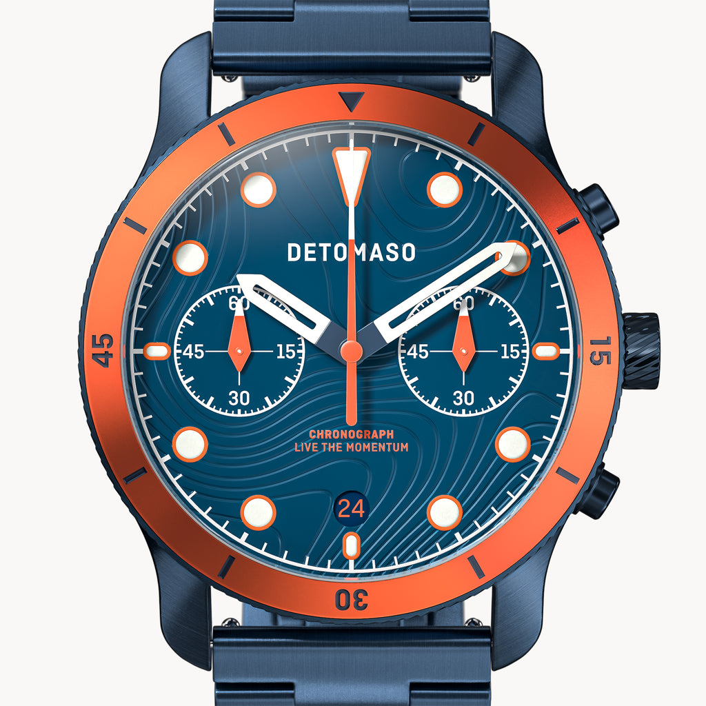 VENTURE CHRONOGRAPH 
TOPO BLUE - Stainless steel Dark blue Brushed - Detomaso Watches