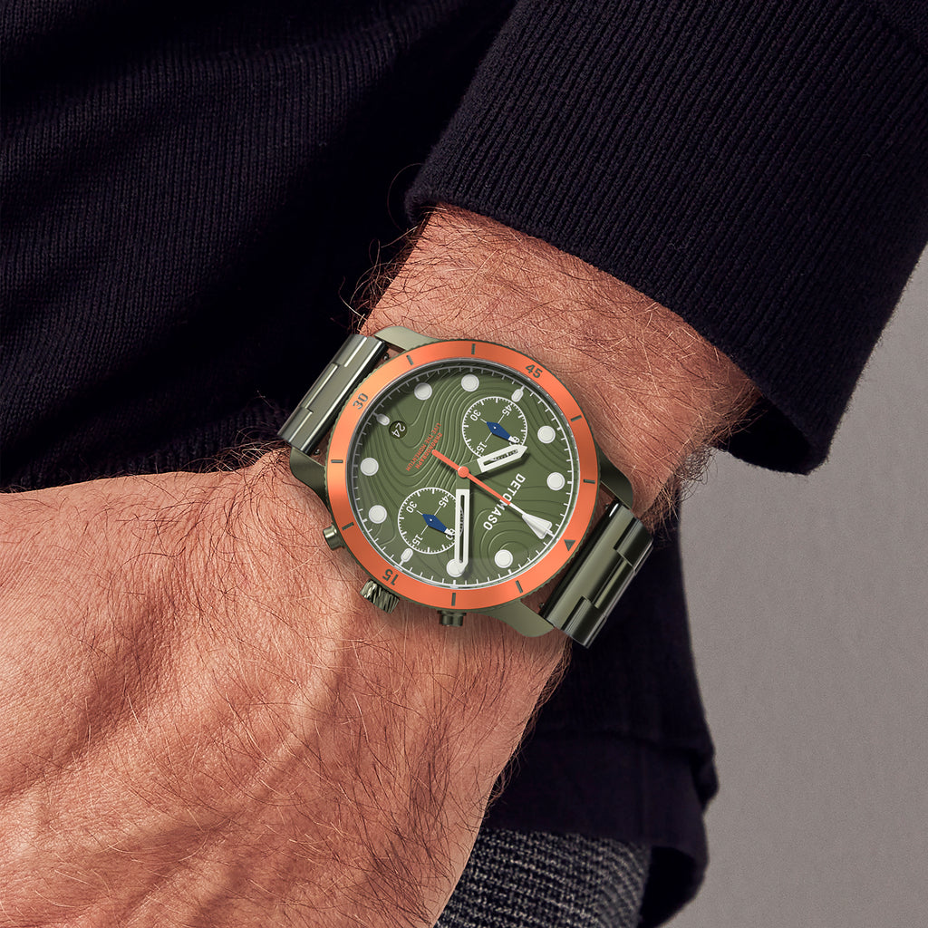 VENTURE CHRONOGRAPH TOPO OLIVE - Stainless steel Olive Brushed - Detomaso Watches