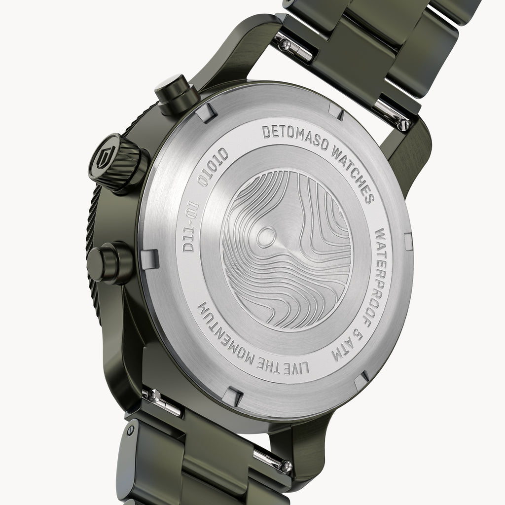 VENTURE CHRONOGRAPH TOPO OLIVE - Stainless steel Olive Brushed - Detomaso Watches