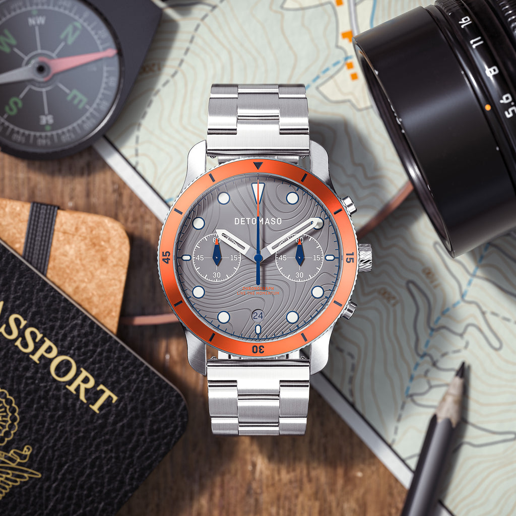 VENTURE CHRONOGRAPH TOPO GRAY - Stainless steel Silver Brushed - Detomaso Watches