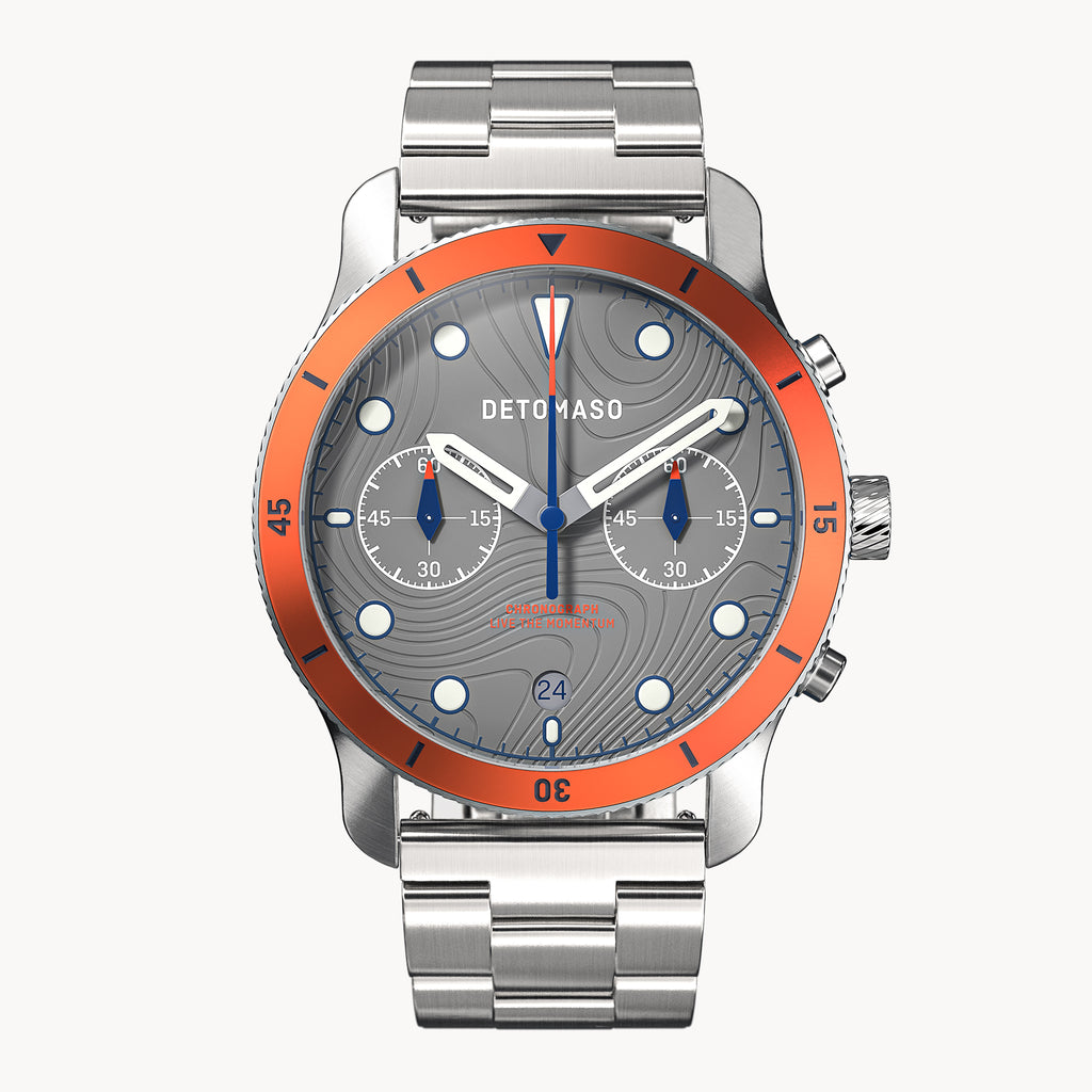 VENTURE CHRONOGRAPH TOPO GRAY - Stainless steel Silver Brushed - Detomaso Watches
