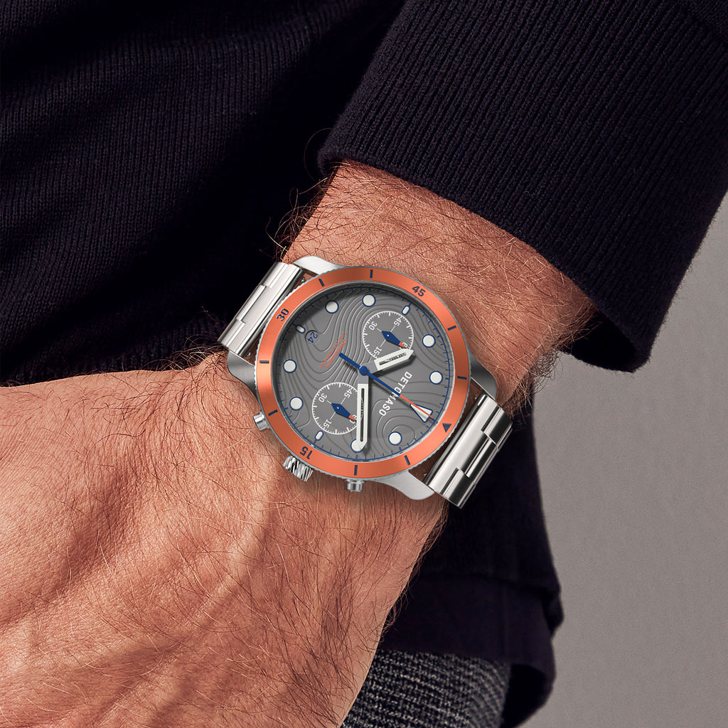 VENTURE CHRONOGRAPH TOPO GRAY - Stainless steel Silver Brushed - Detomaso Watches