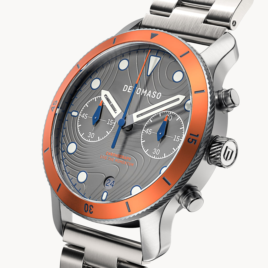 VENTURE CHRONOGRAPH TOPO GRAY - Stainless steel Silver Brushed - Detomaso Watches