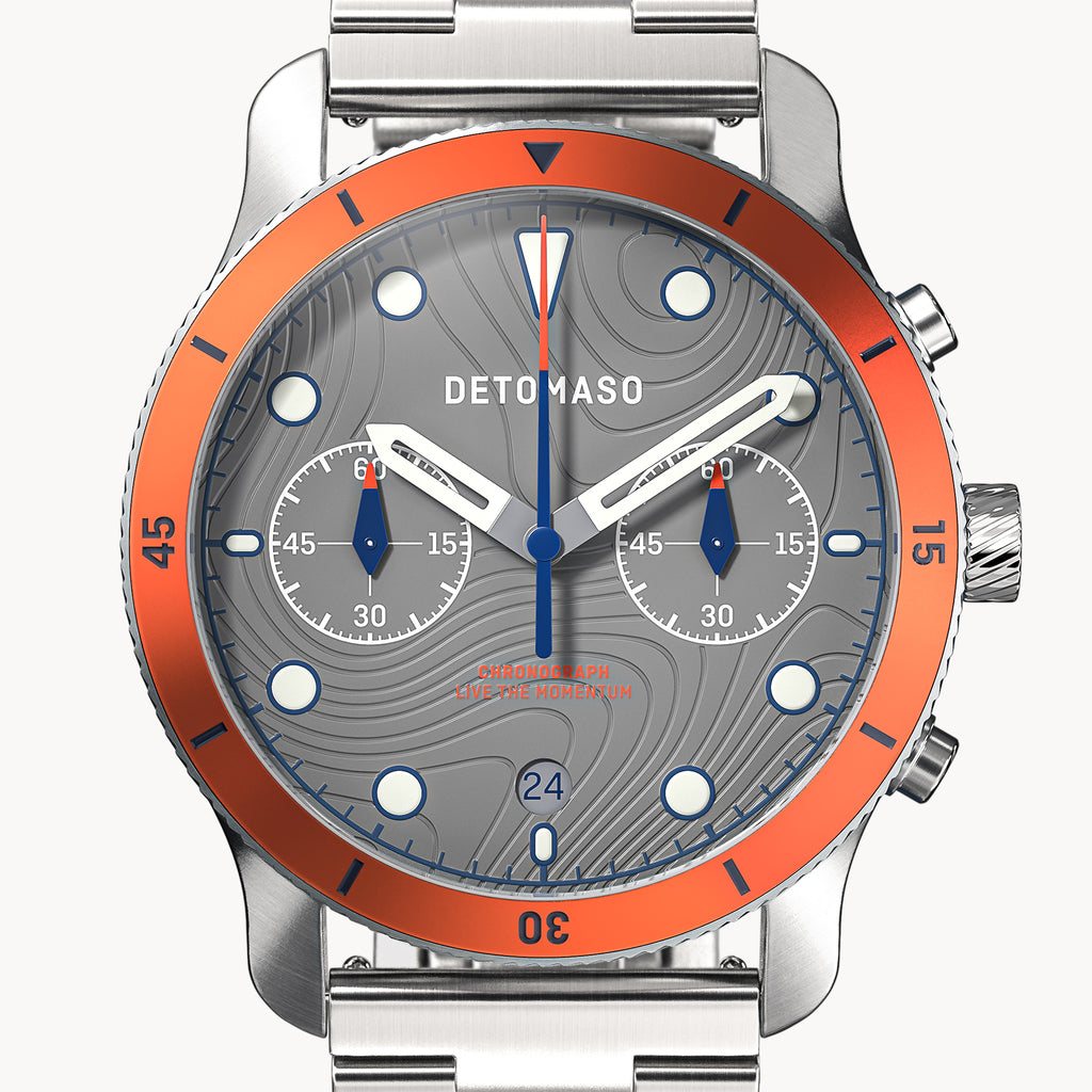 VENTURE CHRONOGRAPH TOPO GRAY - Stainless steel Silver Brushed - Detomaso Watches