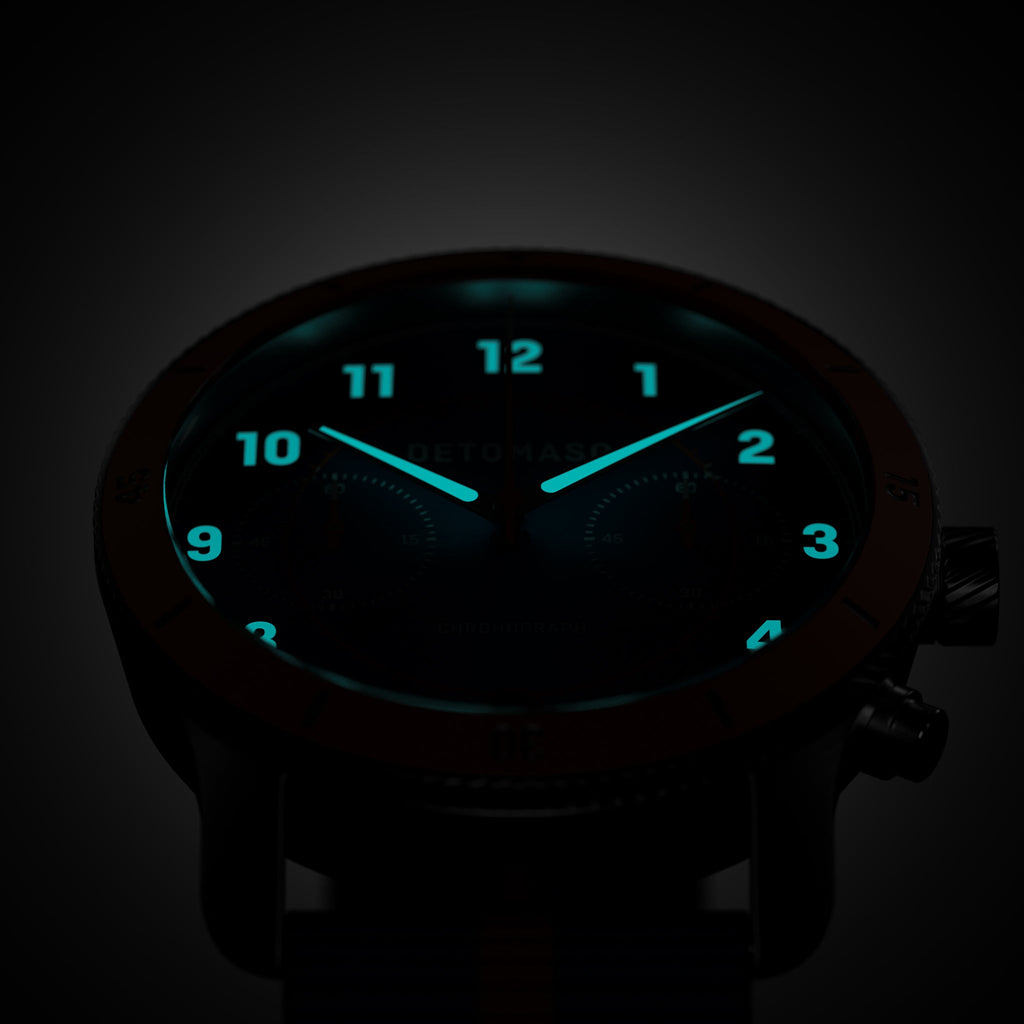 VENTURE CHRONOGRAPH BLUE ORANGE - Ocean Plastic Blue Orange Woven - Detomaso Watches