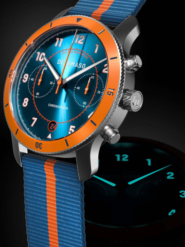 VENTURE CHRONO BLUE ORANGE Ocean Plastic Blue Orange Woven