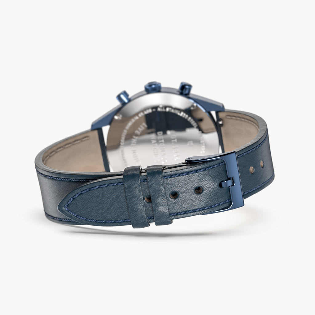 HERITAGE CHRONOGRAPH BLUE - Leather Blue Toscano - Detomaso Watches