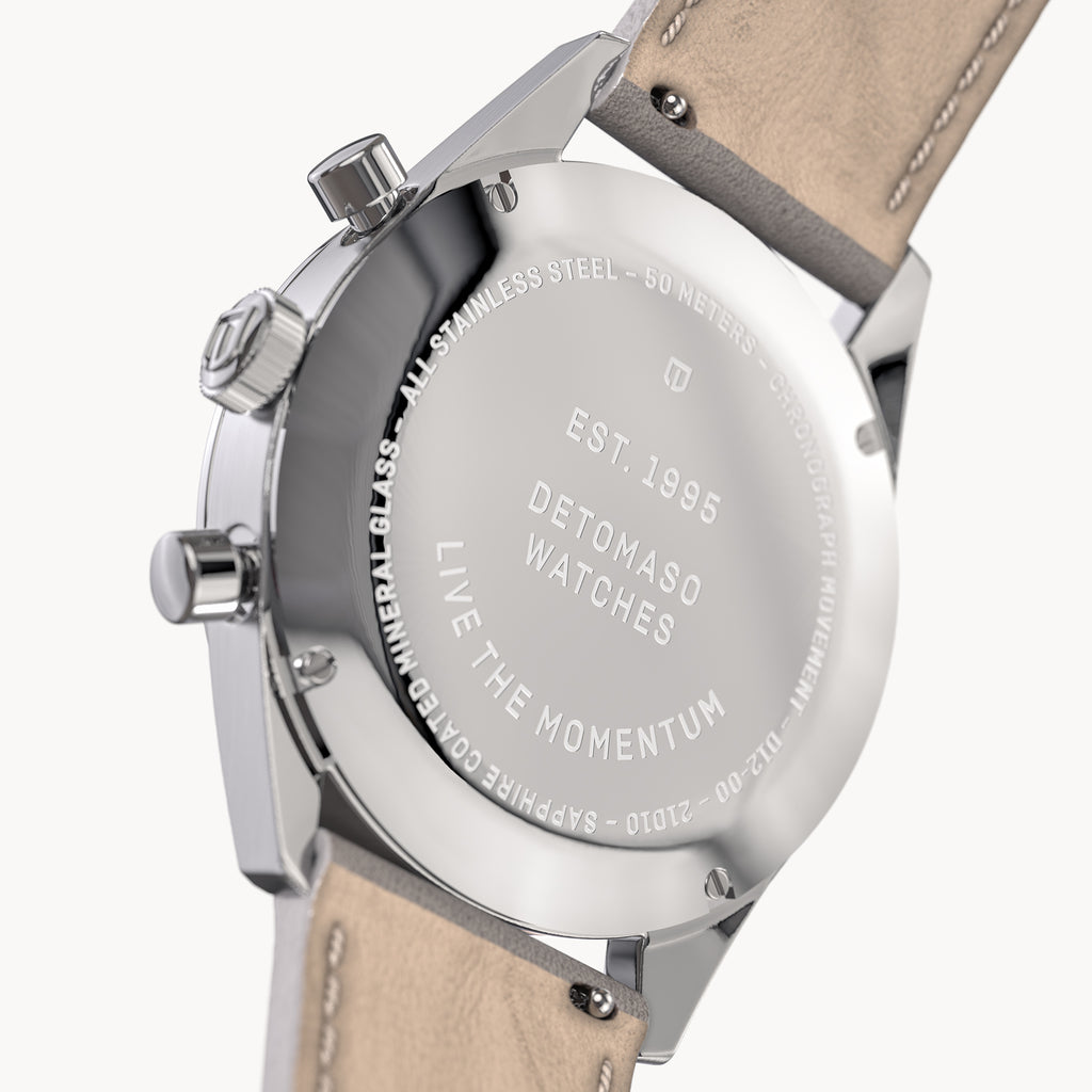 ARMONIA CHRONOGRAPH PURPLE - Leather Gray Smooth - Detomaso Watches