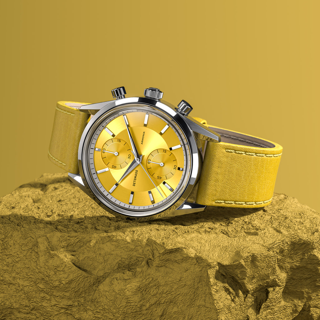 ARMONIA CHRONOGRAPH YELLOW - Leather Yellow Smooth - Detomaso Watches