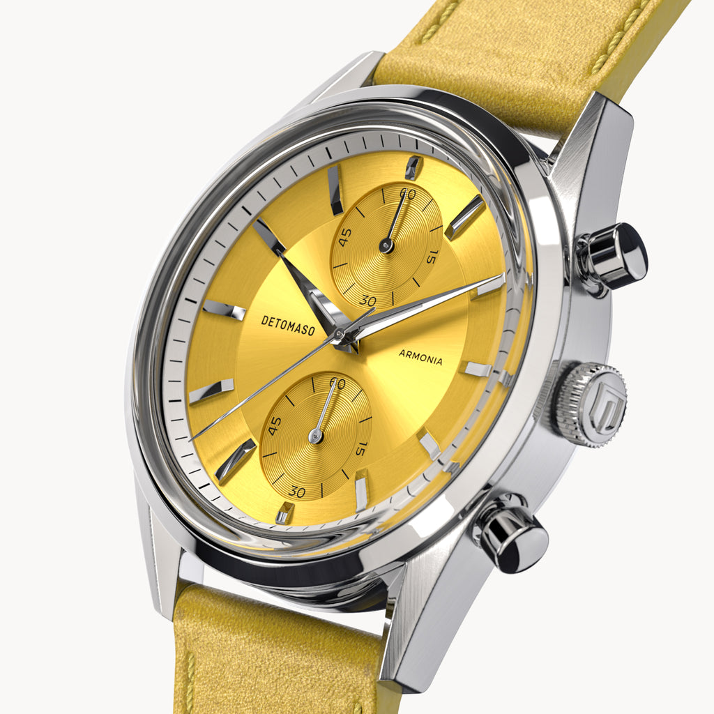 ARMONIA CHRONOGRAPH YELLOW - Leather Yellow Smooth - Detomaso Watches
