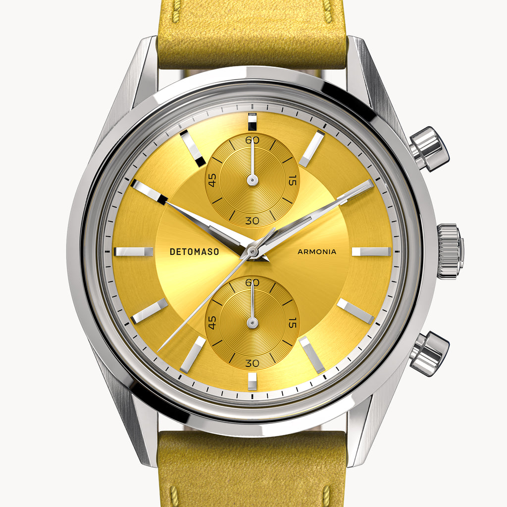 ARMONIA CHRONOGRAPH YELLOW - Leather Yellow Smooth - Detomaso Watches