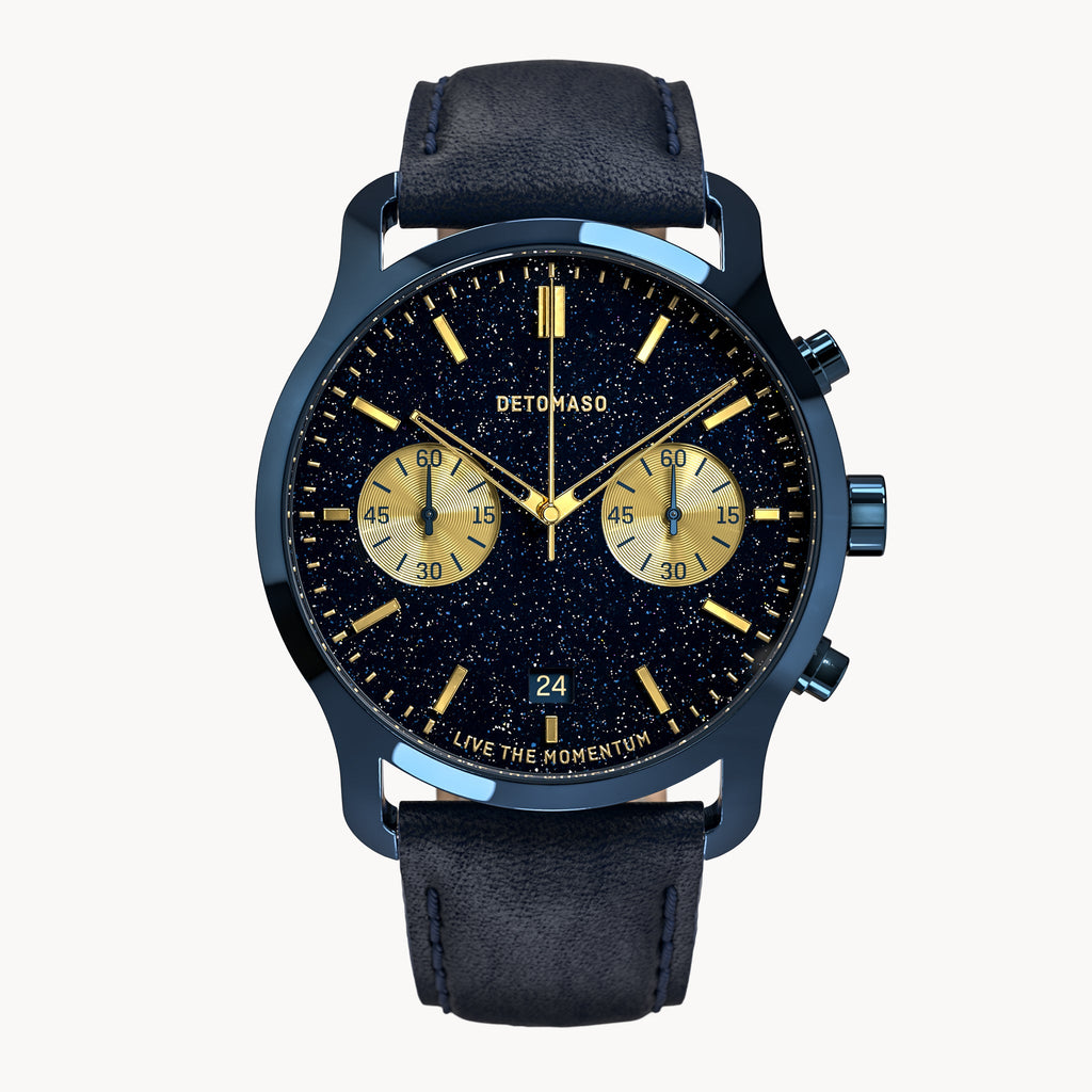 SORPASSO CHRONO STELLA ORO - Leather Dark blue Classic - Detomaso Watches