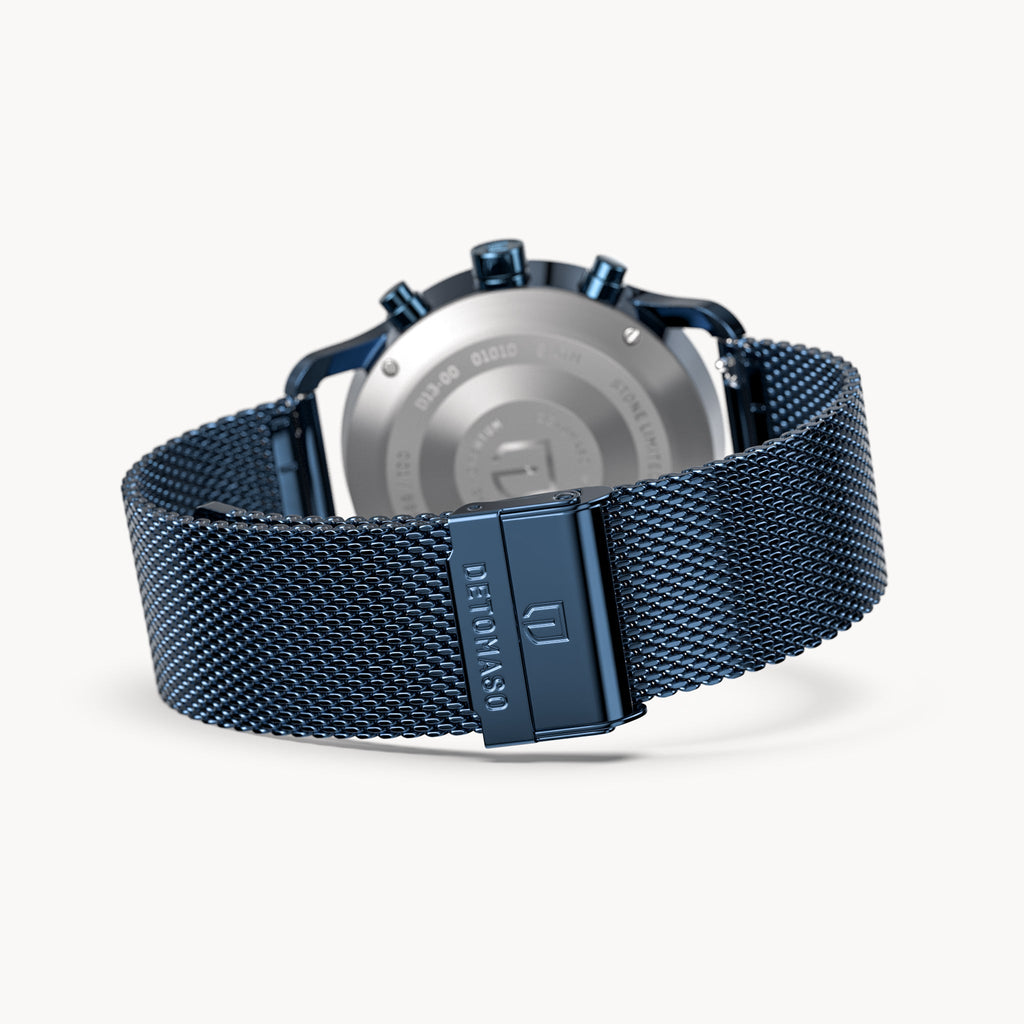 SORPASSO CHRONO STELLA ORO - Mesh Blue Glossy - Detomaso Watches