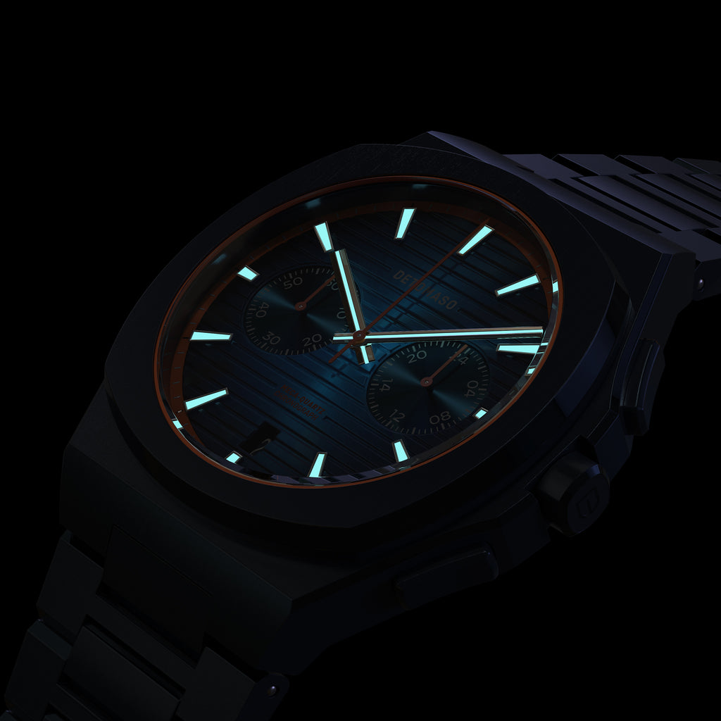 VOLTRE CHRONOGRAPH FIRST EDITION BLUE ORANGE - Stainless steel Blue Brushed Matte - Detomaso Watches