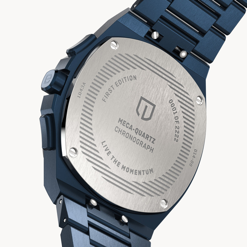 VOLTRE CHRONOGRAPH FIRST EDITION BLUE ORANGE - Stainless steel Blue Brushed Matte - Detomaso Watches