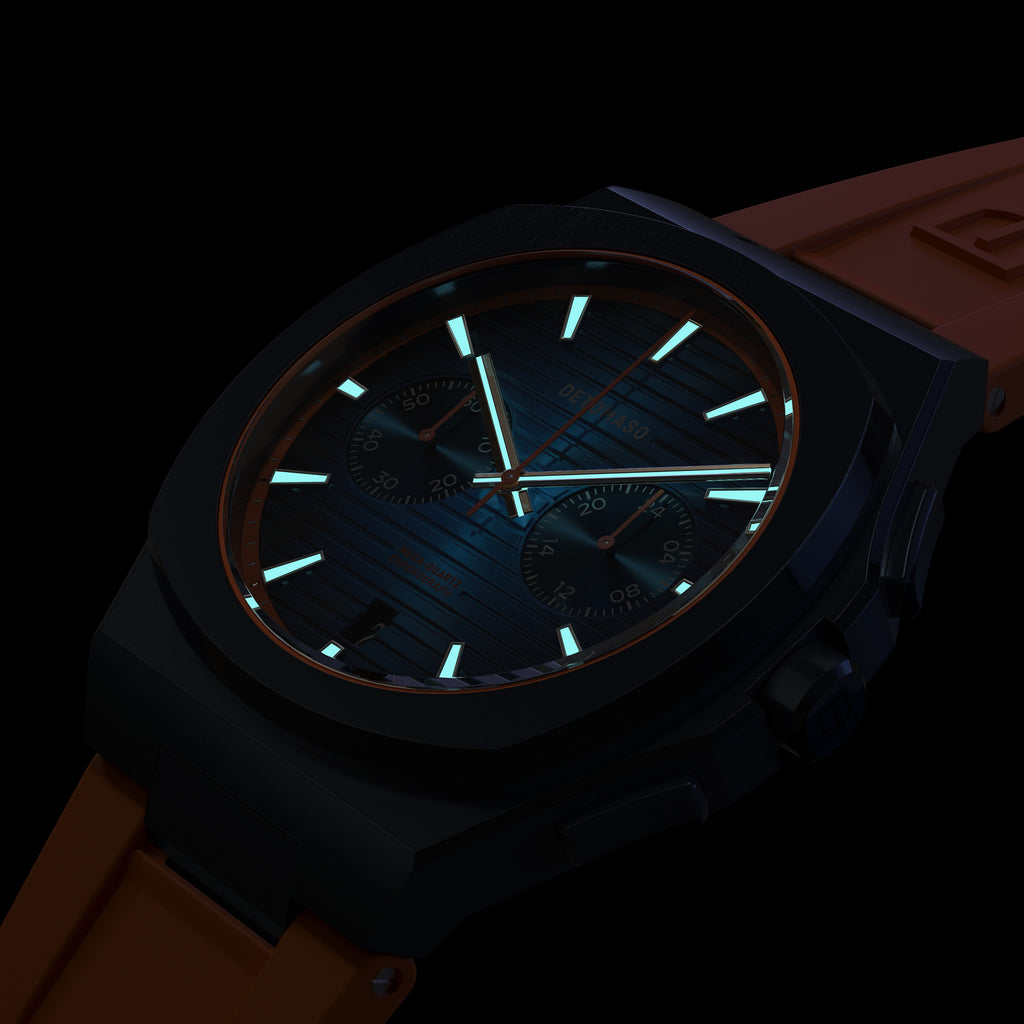 VOLTRE CHRONOGRAPH FIRST EDITION BLUE ORANGE - reTPU Orange Matte - Detomaso Watches