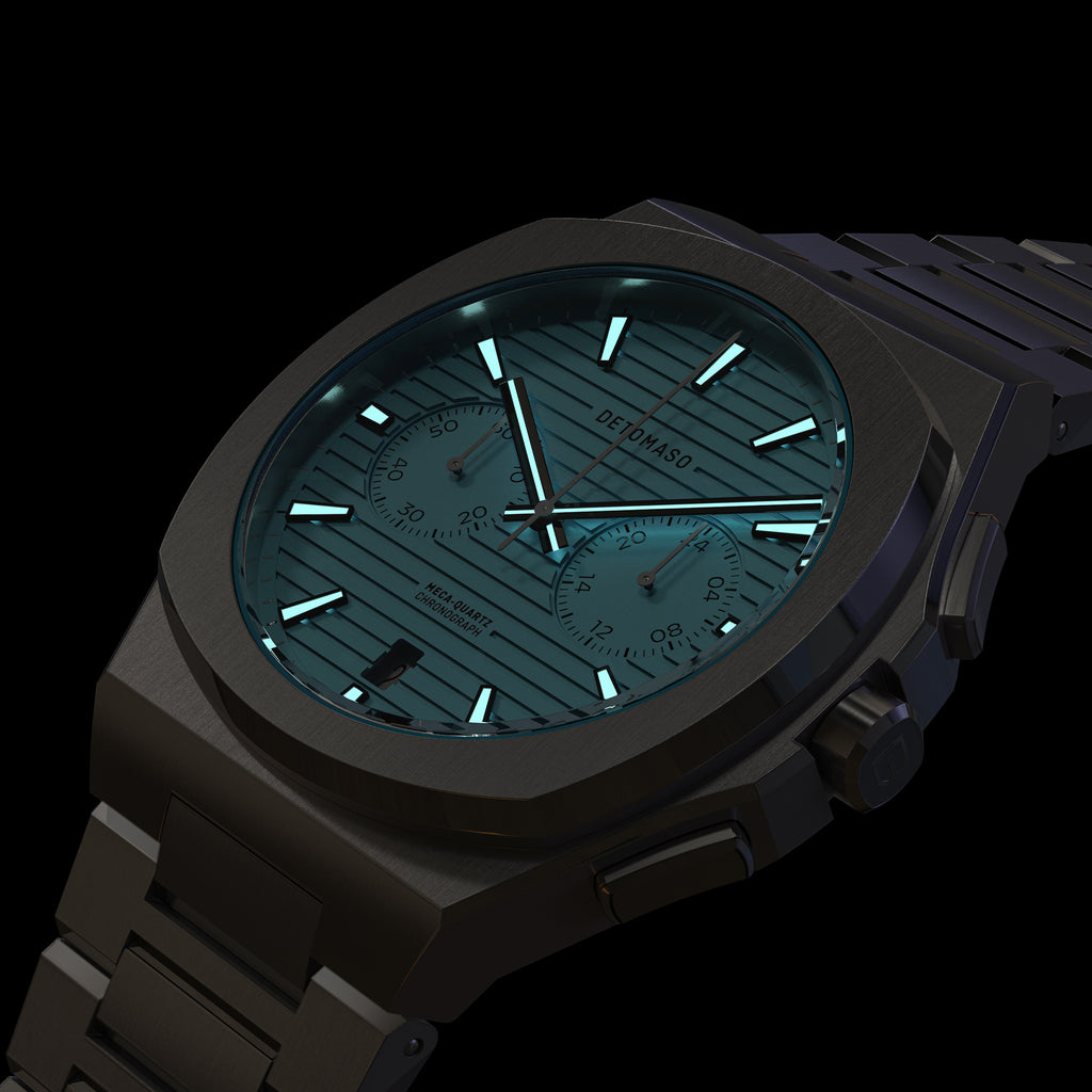 VOLTRE CHRONOGRAPH FIRST EDITION MINTY BLUE - Stainless steel Silver Matte - Detomaso Watches