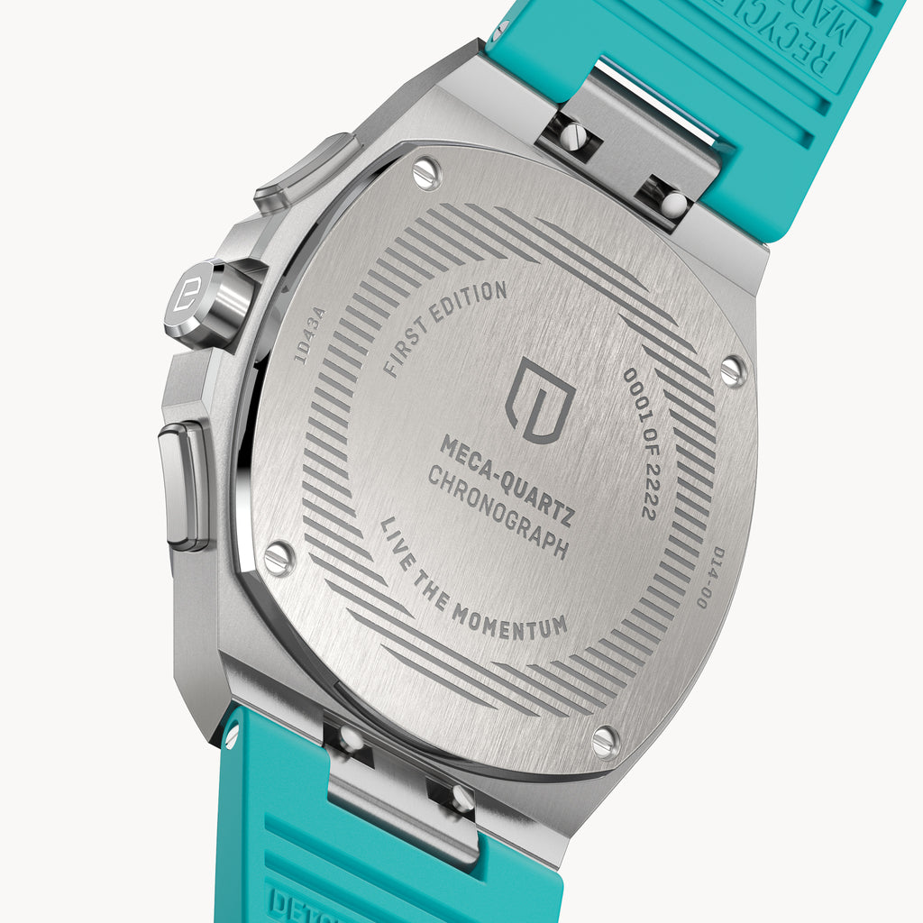 VOLTRE CHRONOGRAPH FIRST EDITION MINTY BLUE - reTPU Turquoise Matte - Detomaso Watches
