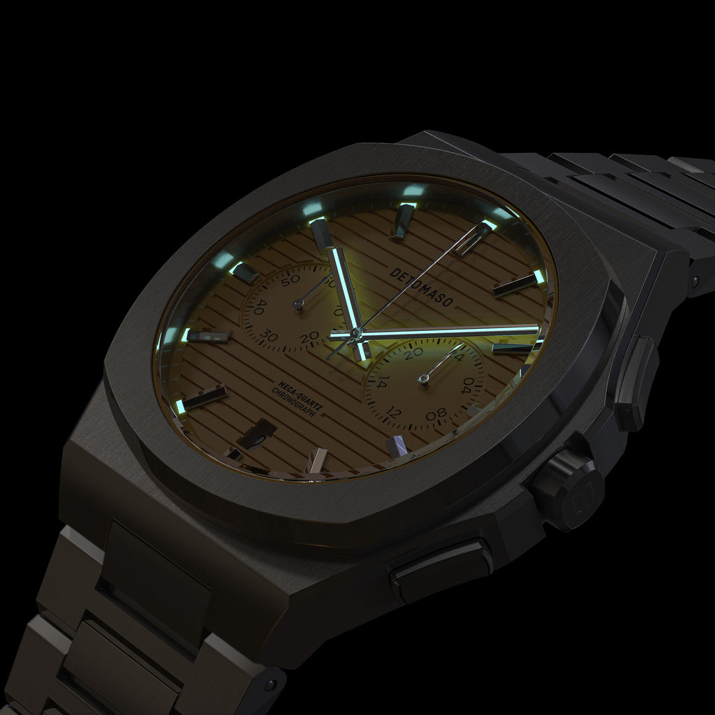 VOLTRE CHRONOGRAPH FIRST EDITION GIALLO - Stainless steel Silver Matte - Detomaso Watches