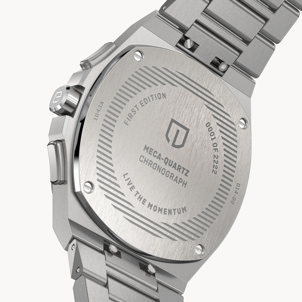 VOLTRE CHRONOGRAPH FIRST EDITION GIALLO - Stainless steel Silver Matte - Detomaso Watches