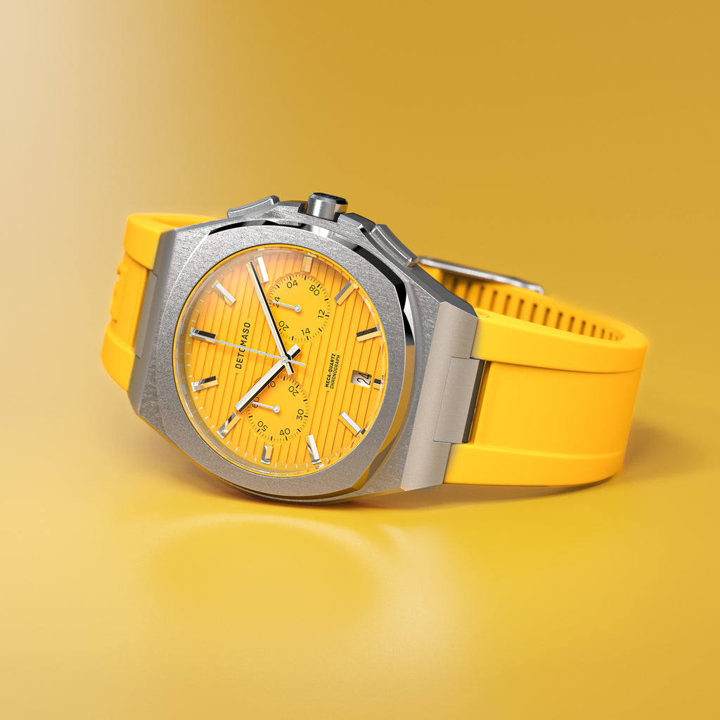 VOLTRE CHRONOGRAPH FIRST EDITION GIALLO - reTPU Yellow Matte - Detomaso Watches