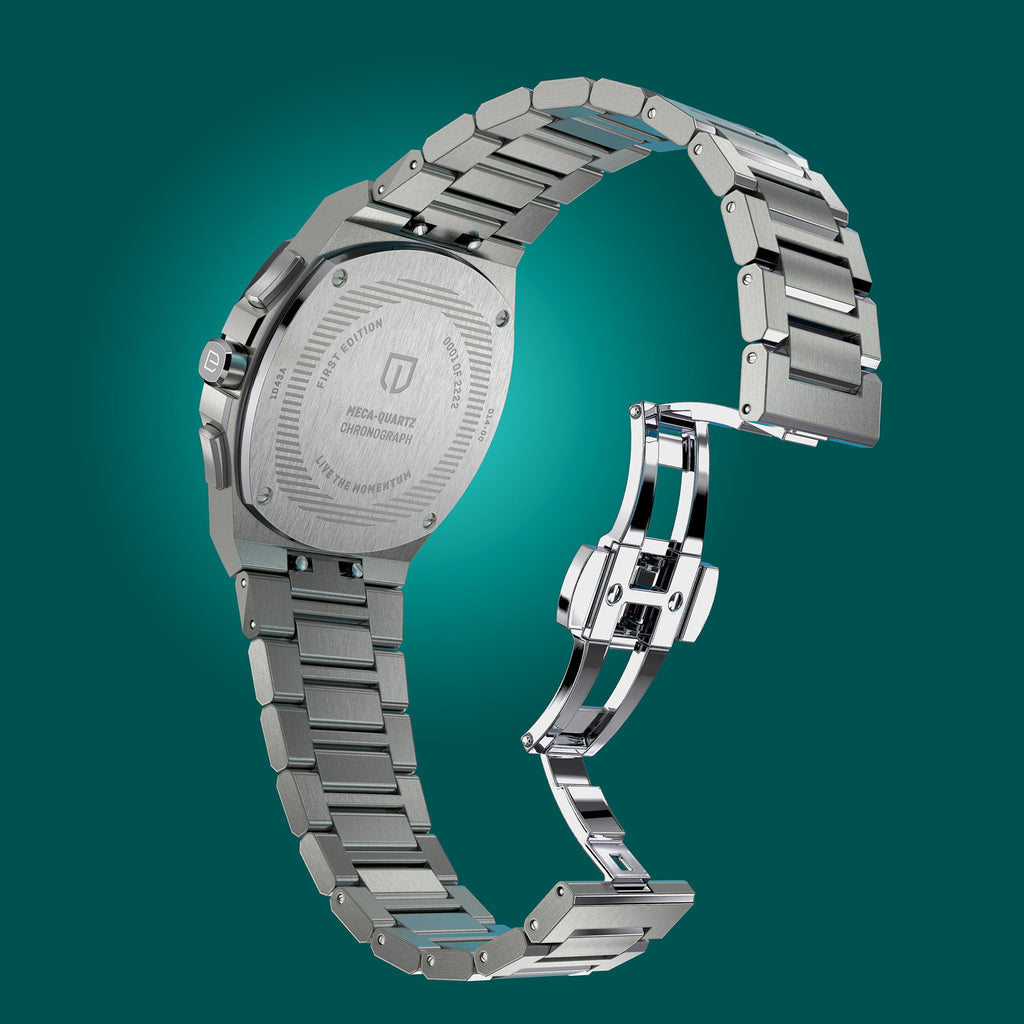 VOLTRE CHRONO PETROL - Stainless steel Silver Matte - Detomaso Watches