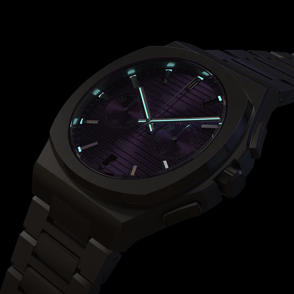 VOLTRE CHRONO PURPLE - Stainless Steel Silver Matte - Detomaso Watches