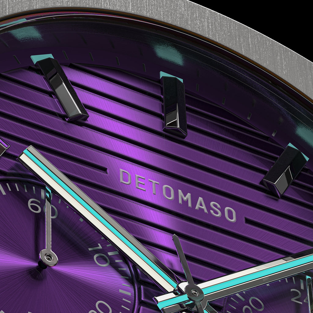 VOLTRE CHRONO PURPLE - Stainless Steel Silver Matte - Detomaso Watches