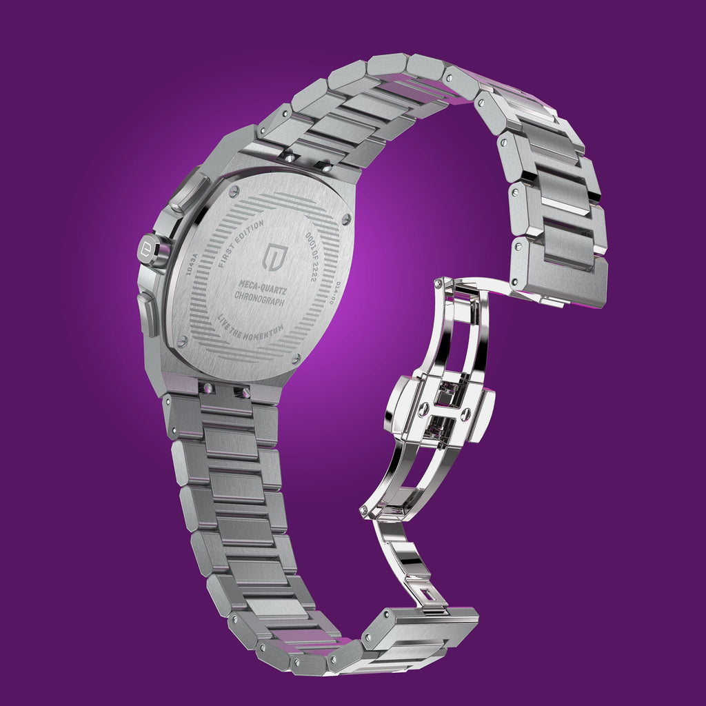 VOLTRE CHRONO PURPLE - Stainless Steel Silver Matte - Detomaso Watches