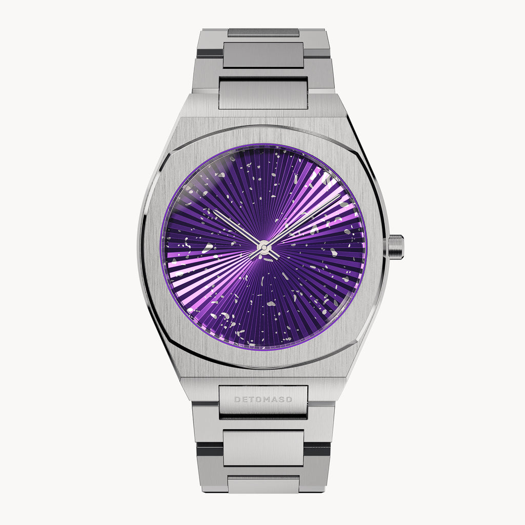 VOLTRE PURPLE BURST - Stainless steel Silver Brushed - Detomaso Watches