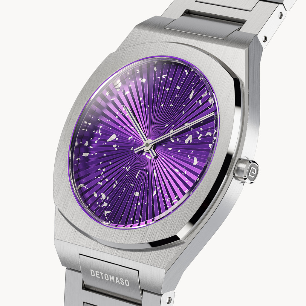 VOLTRE PURPLE BURST - Stainless steel Silver Brushed - Detomaso Watches